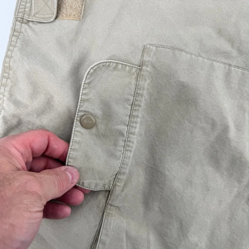 Vintage 80s Banana Republic Safari Vest‎ Mens L Khaki Tan Multi Pocket Utility